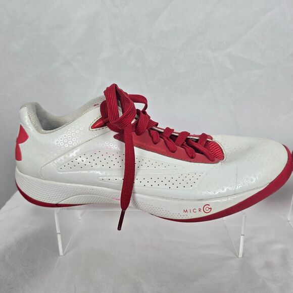 Under Armour Athletic Shoe Men's Size 12.5 White Red # 1238492-103 Micro G - Picture 6 of 15
